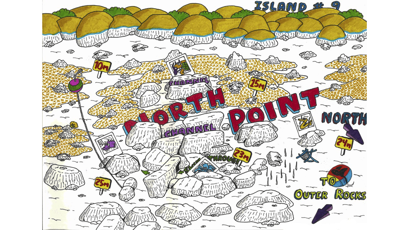 Схема дайв сайта North point Схема дайв сайта North point